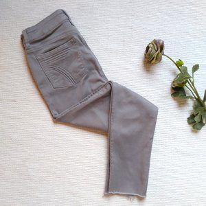 Gray High Rise Skinny Frayed Hem Stretch Pants
